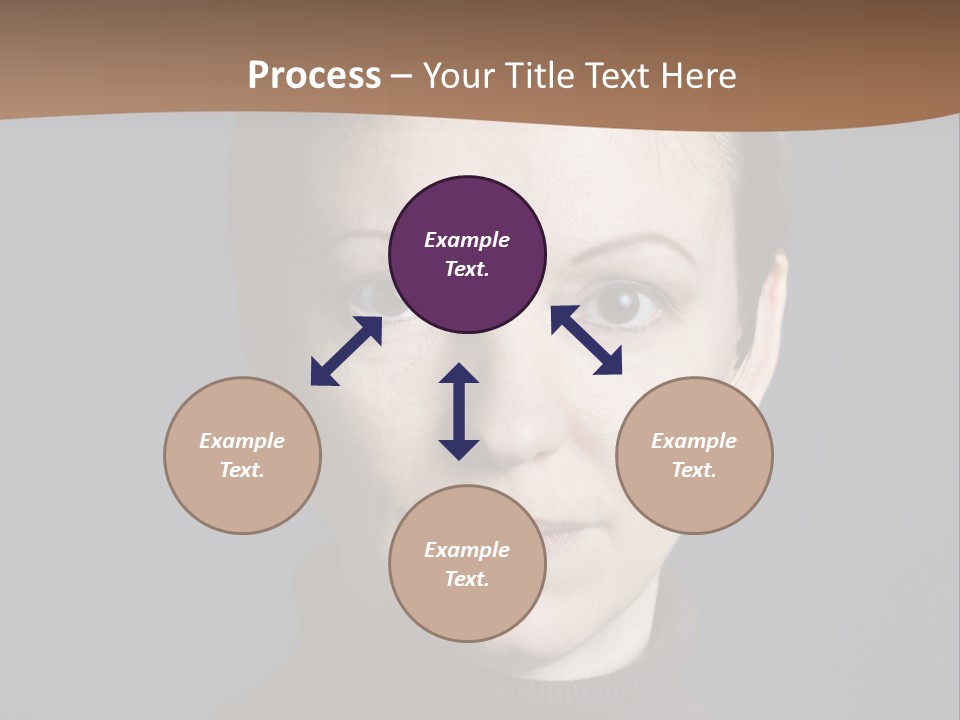 A Woman In A Brown Sweater Is Looking At The Camera PowerPoint Template