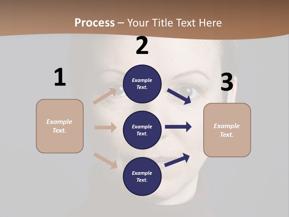 A Woman In A Brown Sweater Is Looking At The Camera PowerPoint Template