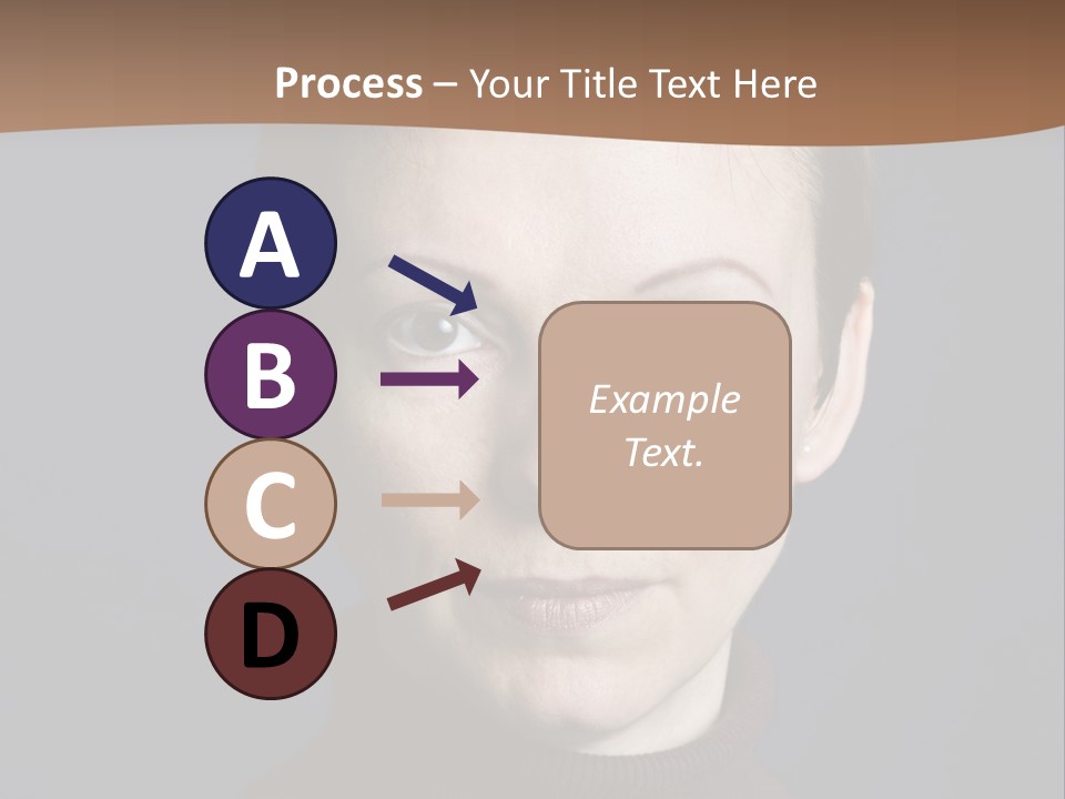 A Woman In A Brown Sweater Is Looking At The Camera PowerPoint Template