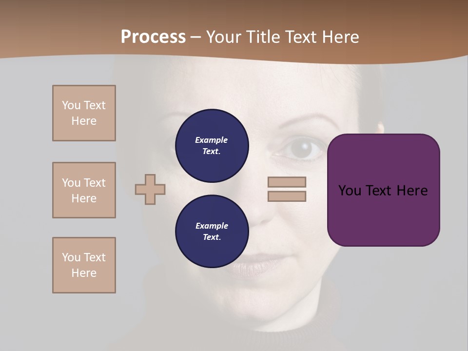 A Woman In A Brown Sweater Is Looking At The Camera PowerPoint Template