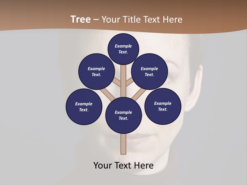 A Woman In A Brown Sweater Is Looking At The Camera PowerPoint Template