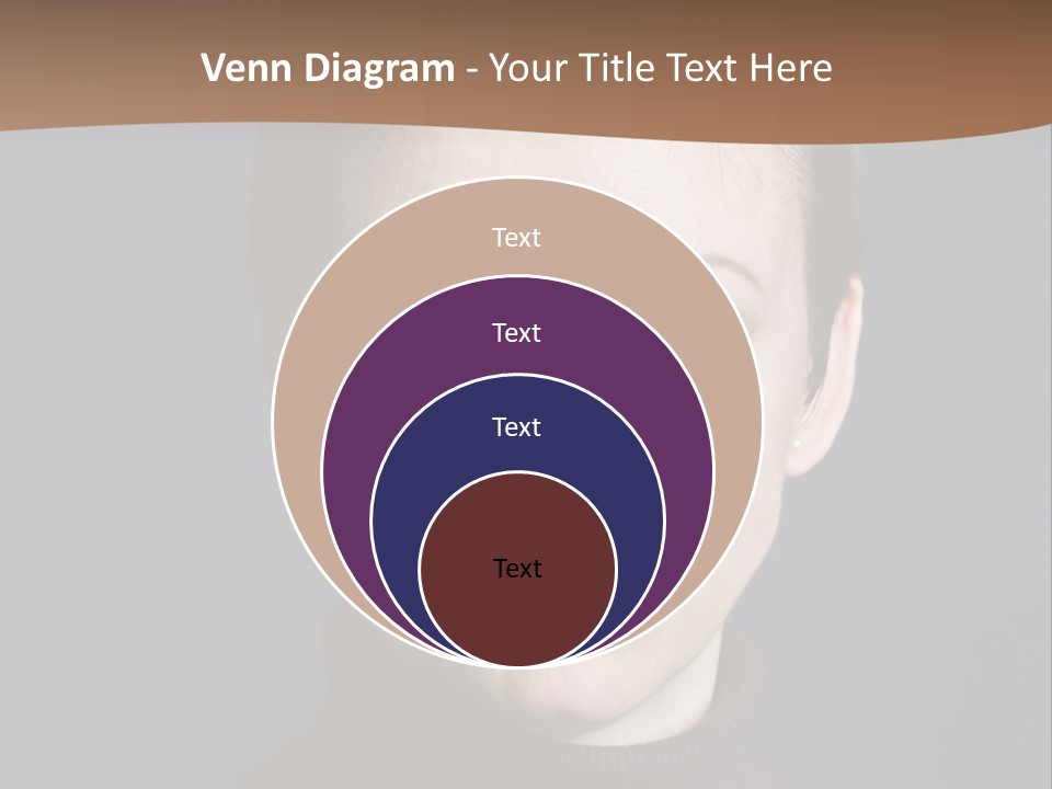 A Woman In A Brown Sweater Is Looking At The Camera PowerPoint Template