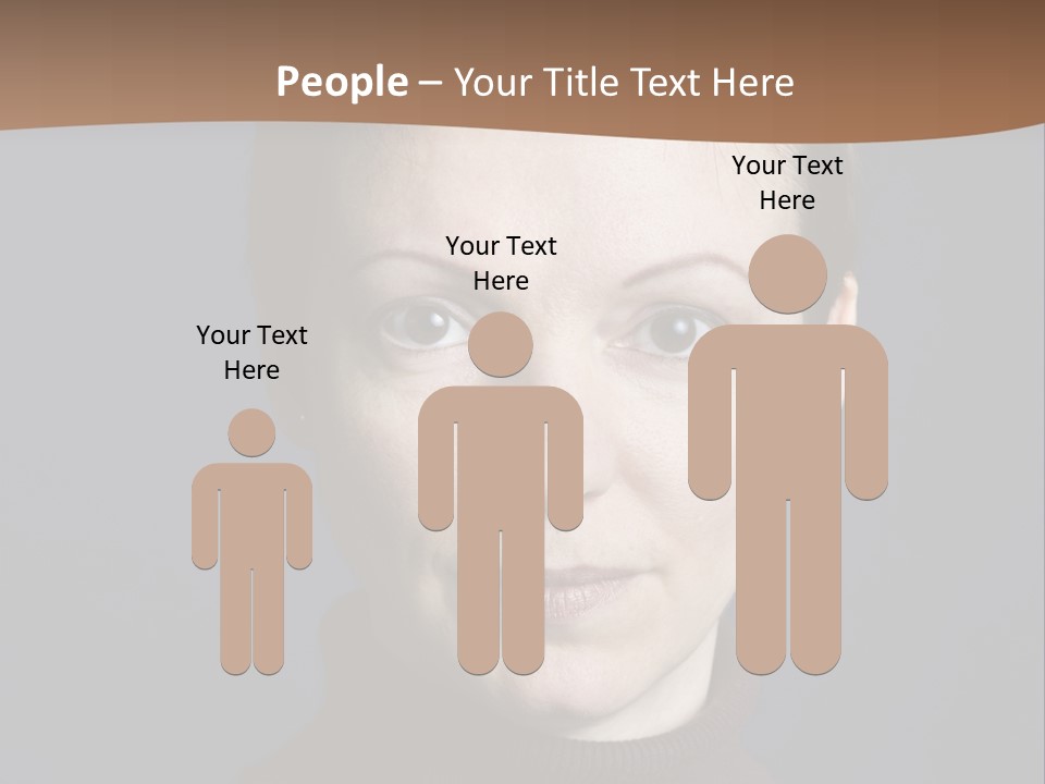 A Woman In A Brown Sweater Is Looking At The Camera PowerPoint Template