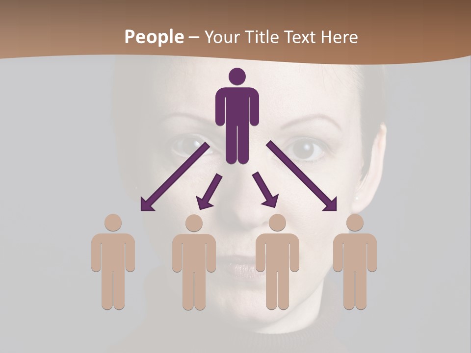 A Woman In A Brown Sweater Is Looking At The Camera PowerPoint Template