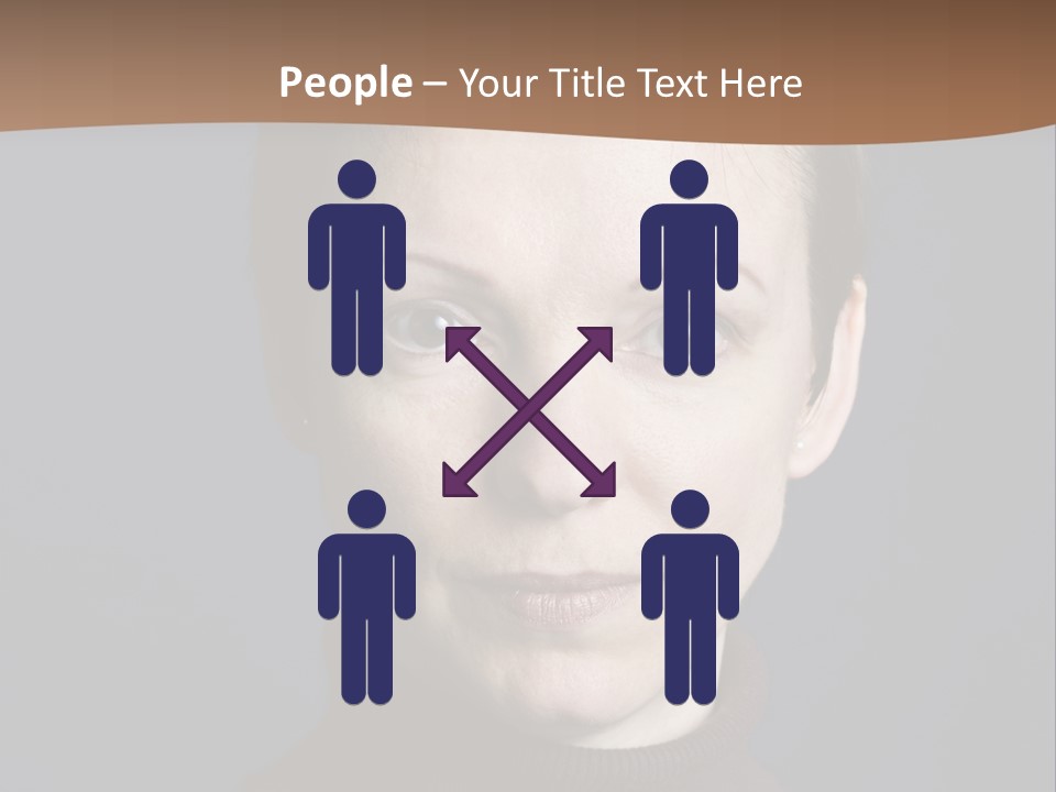 A Woman In A Brown Sweater Is Looking At The Camera PowerPoint Template