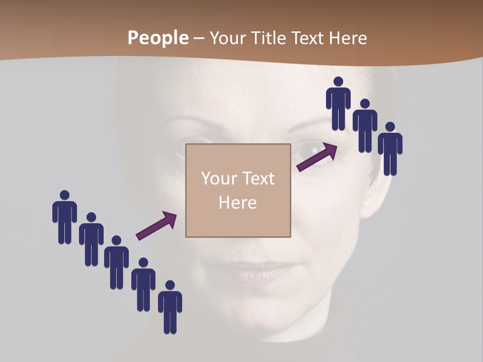 A Woman In A Brown Sweater Is Looking At The Camera PowerPoint Template