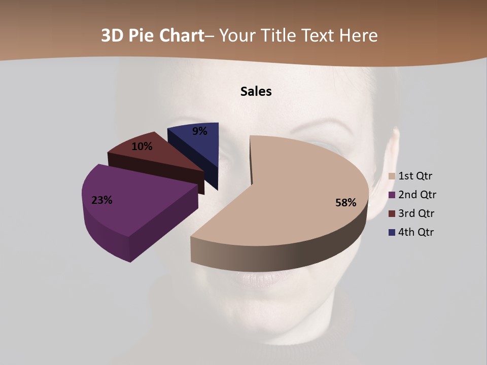 A Woman In A Brown Sweater Is Looking At The Camera PowerPoint Template