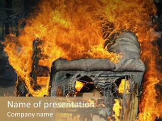 Armchair On Fire PowerPoint Template