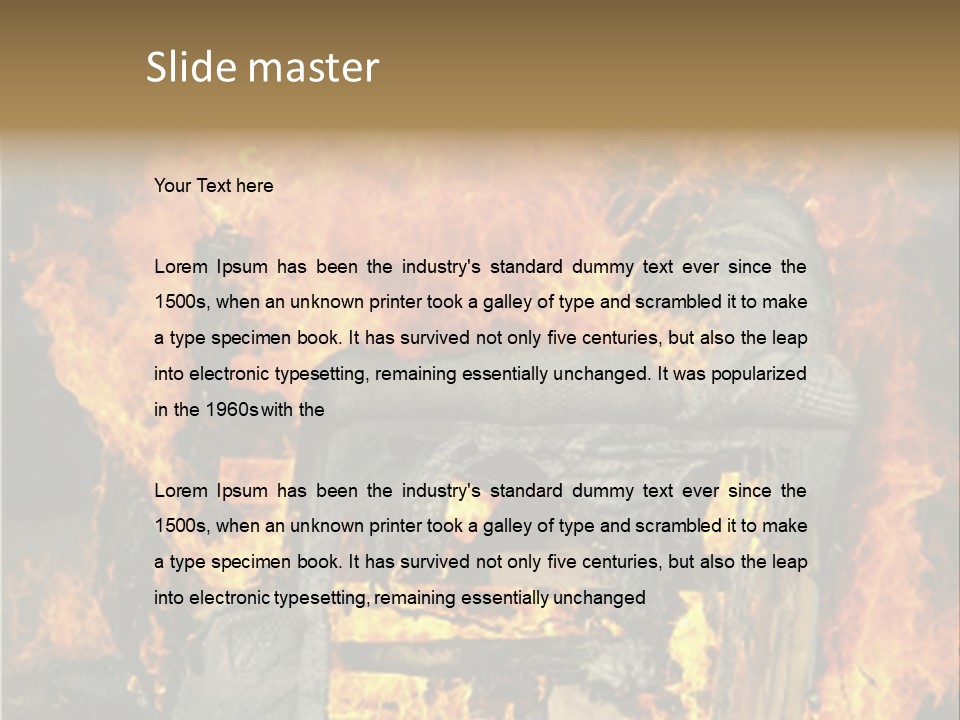 Armchair On Fire PowerPoint Template