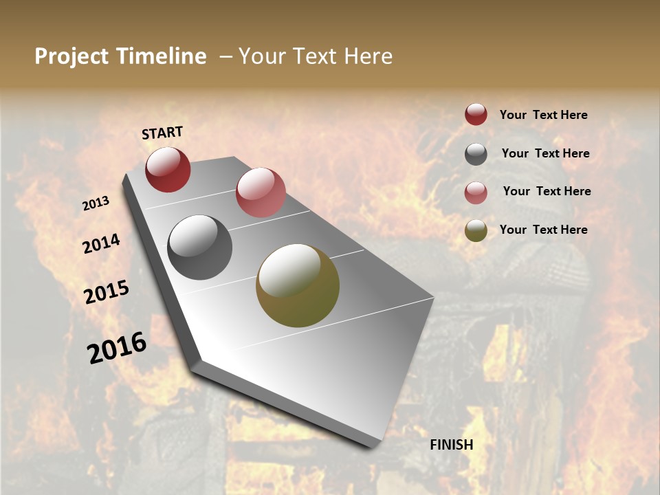 Armchair On Fire PowerPoint Template