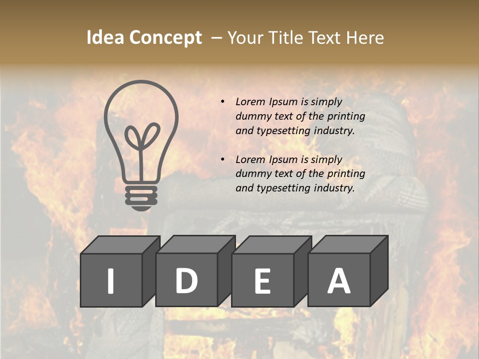 Armchair On Fire PowerPoint Template