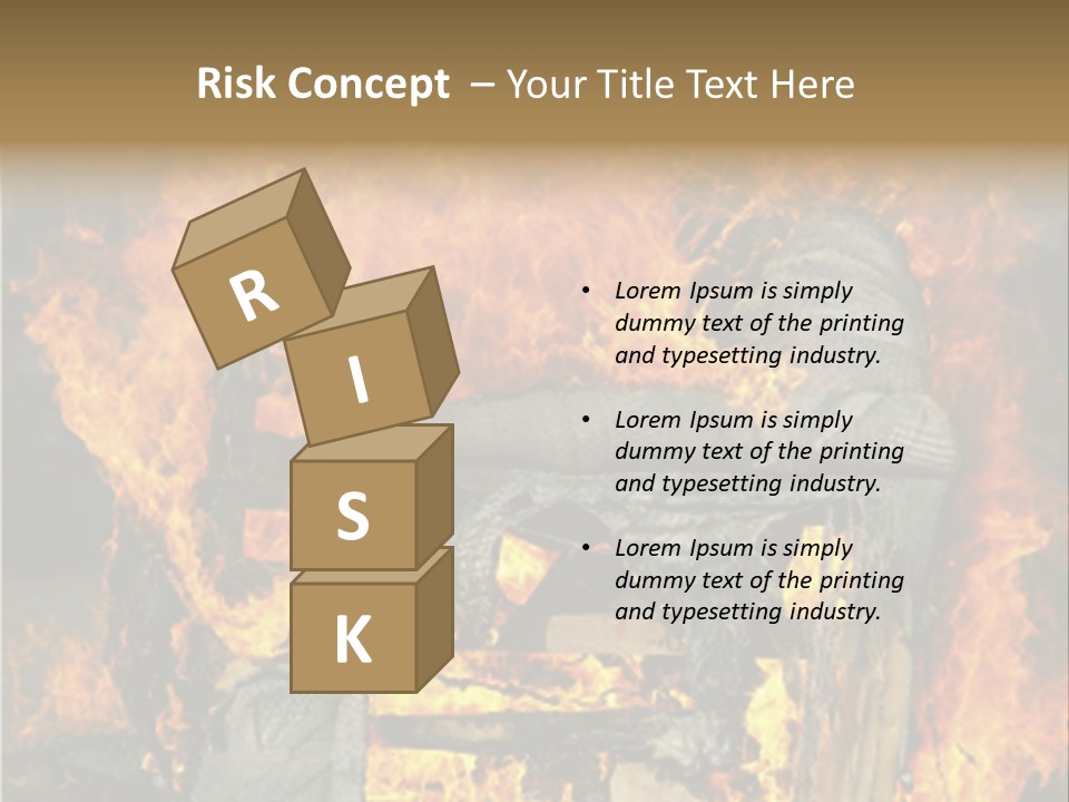 Armchair On Fire PowerPoint Template