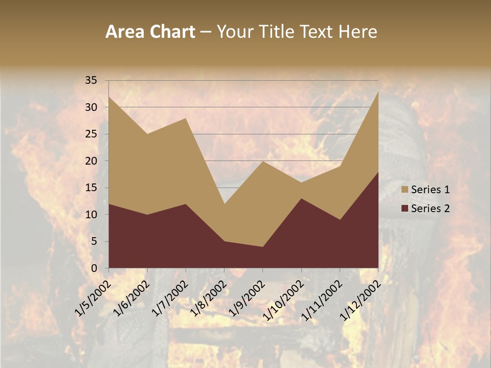 Armchair On Fire PowerPoint Template
