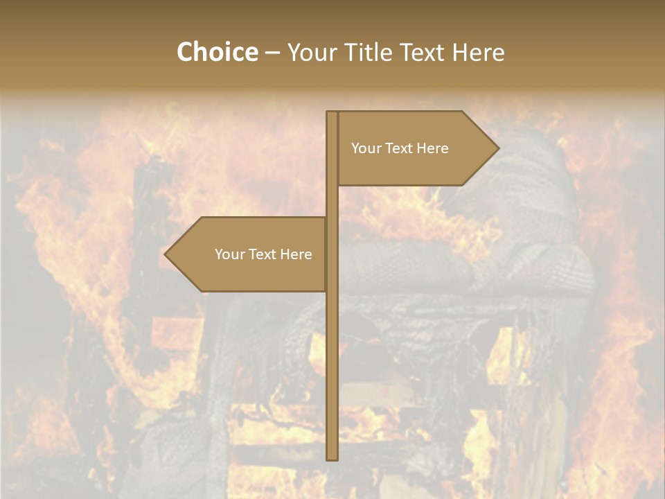 Armchair On Fire PowerPoint Template