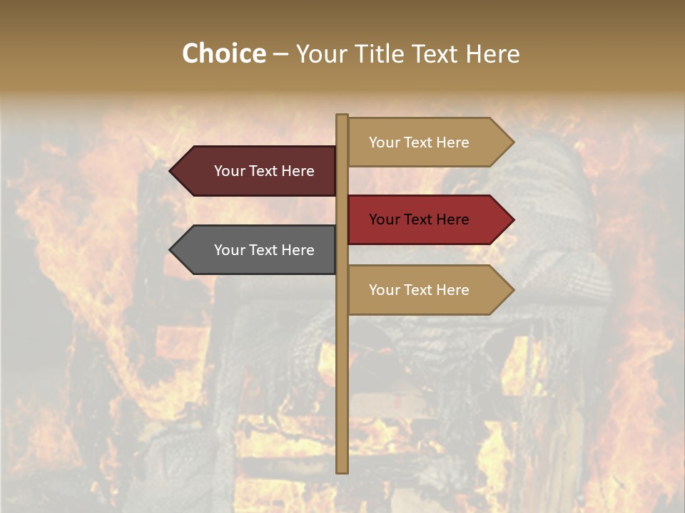 Armchair On Fire PowerPoint Template