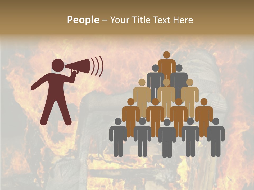 Armchair On Fire PowerPoint Template