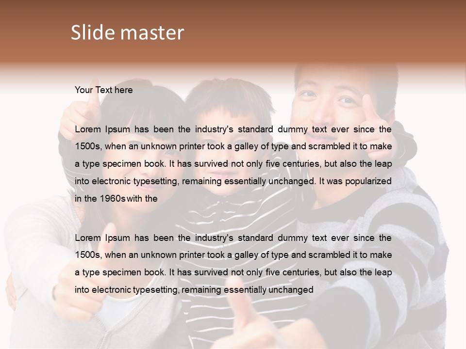 A Family Giving A Thumbs Up Sign PowerPoint Template