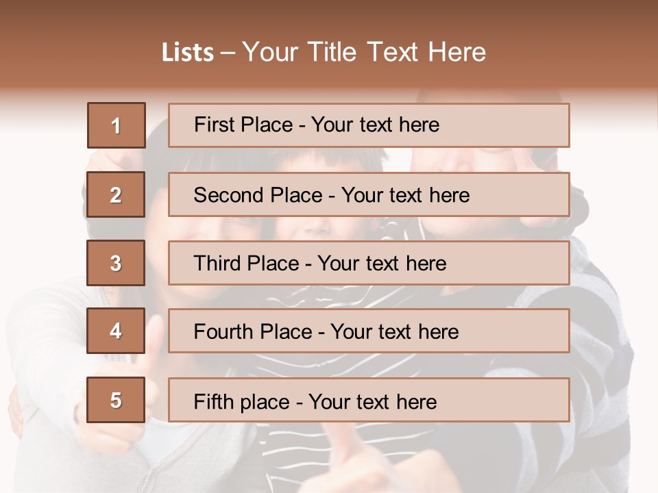 A Family Giving A Thumbs Up Sign PowerPoint Template