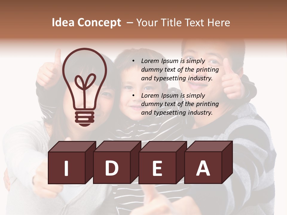 A Family Giving A Thumbs Up Sign PowerPoint Template