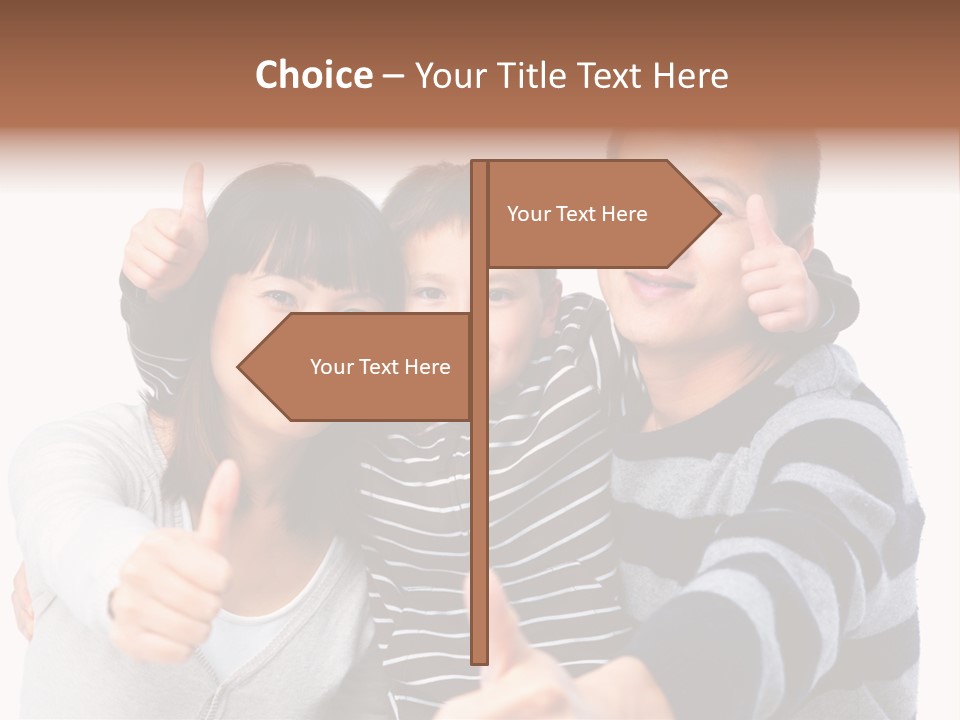 A Family Giving A Thumbs Up Sign PowerPoint Template