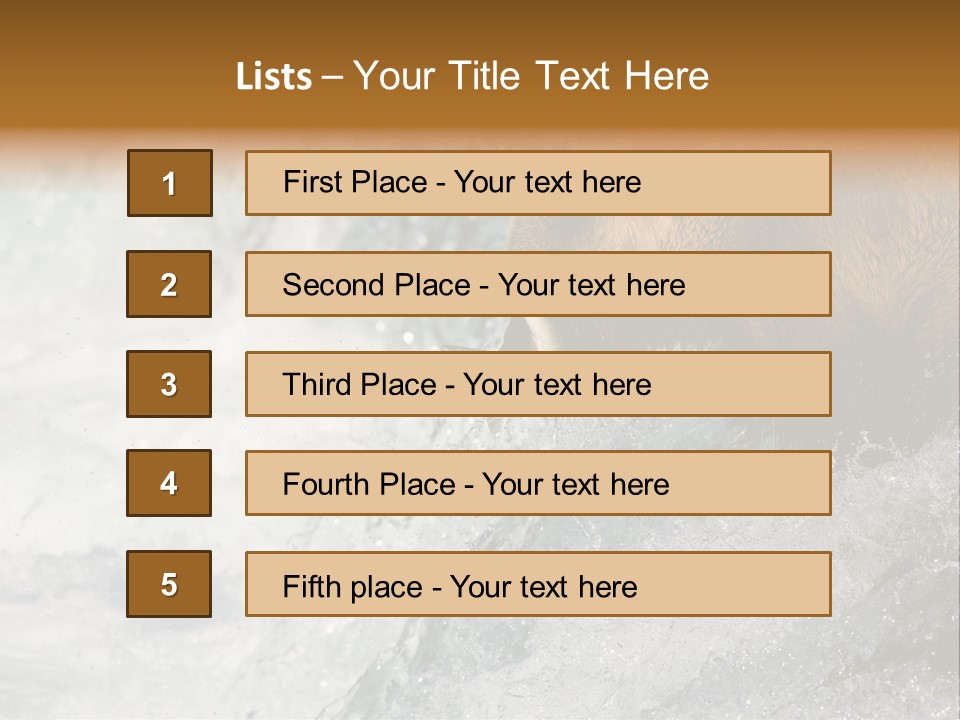 Close Up View Of A Brown Bear Catching Salmon PowerPoint Template
