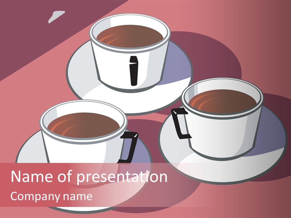 Cup Of Coffee With Saucer Stock Vector Illustration: PowerPoint Template