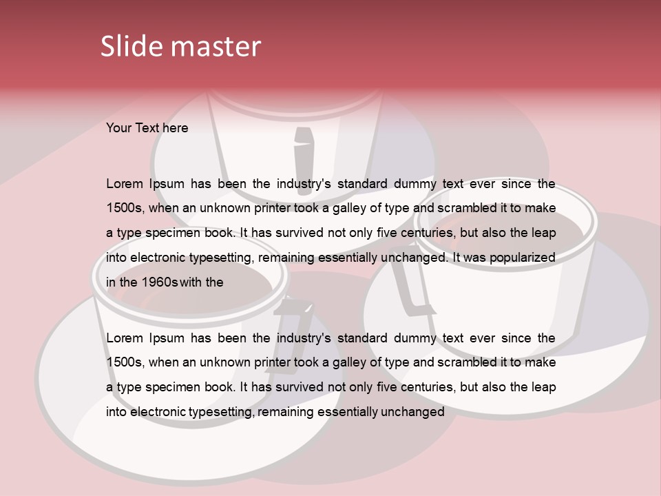 Cup Of Coffee With Saucer Stock Vector Illustration: PowerPoint Template