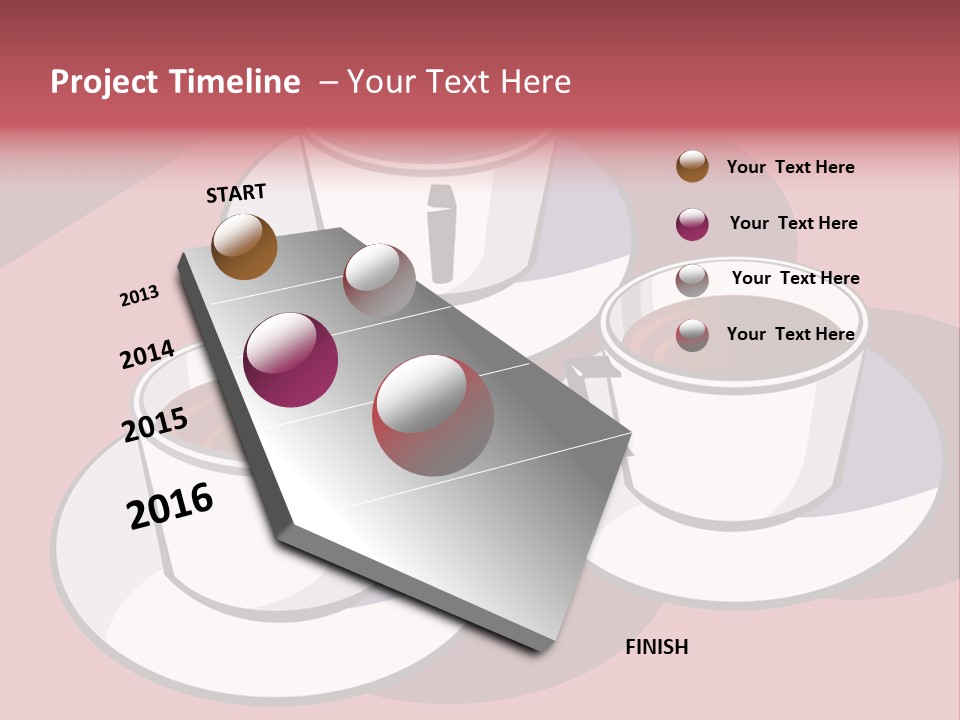 Cup Of Coffee With Saucer Stock Vector Illustration: PowerPoint Template