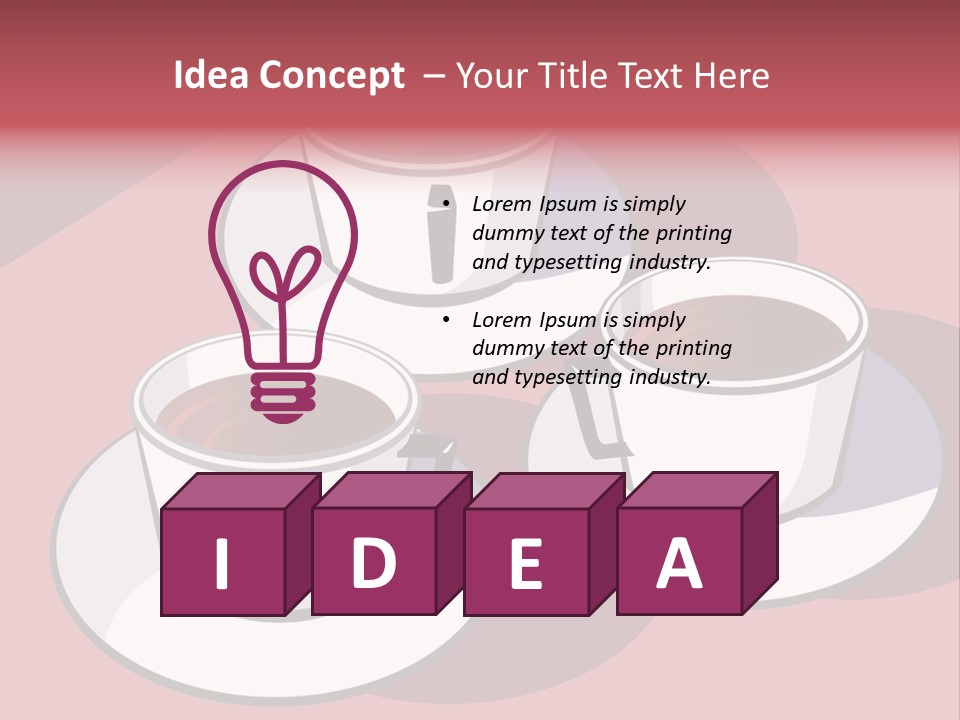 Cup Of Coffee With Saucer Stock Vector Illustration: PowerPoint Template