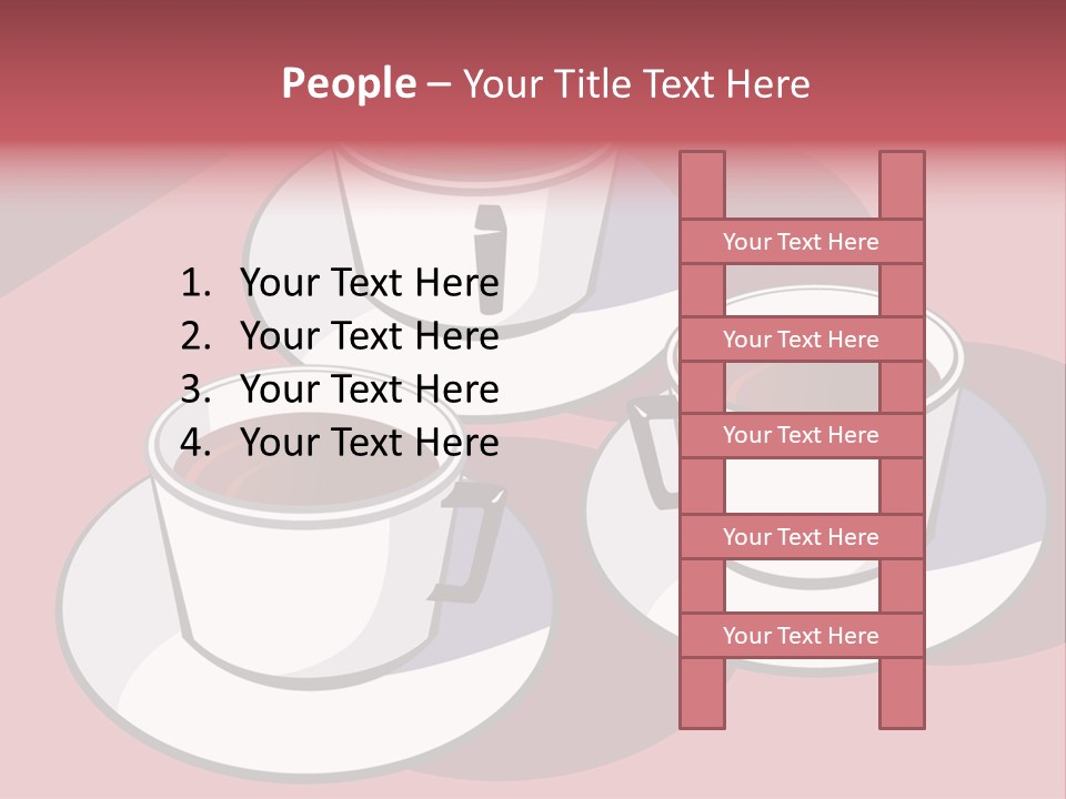 Cup Of Coffee With Saucer Stock Vector Illustration: PowerPoint Template