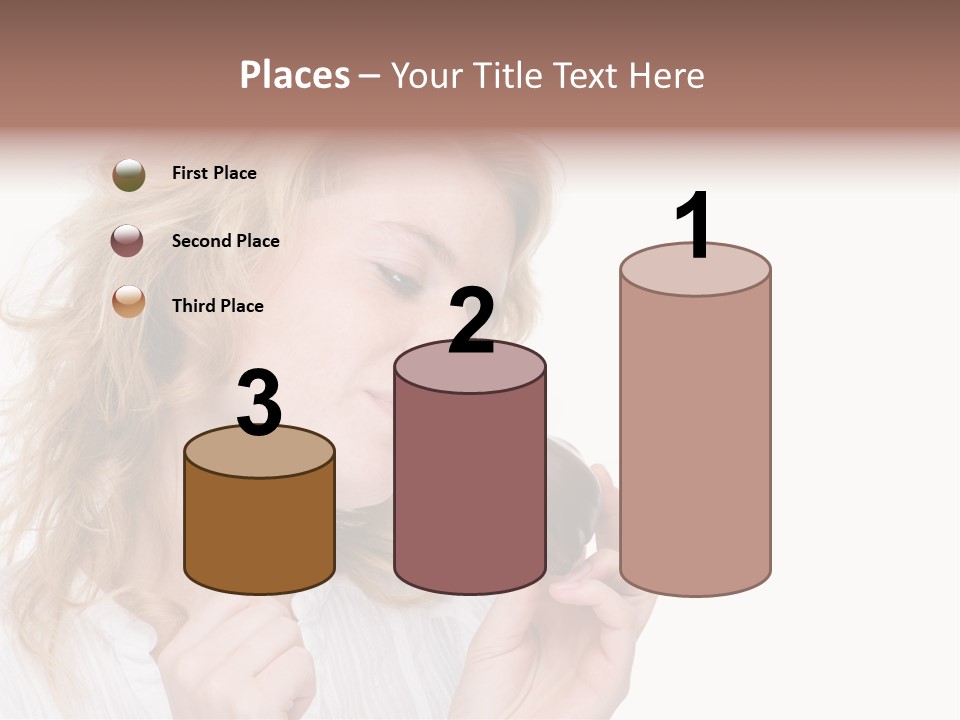 Full Isolated Portrait Of A Beautiful Caucasian Woman Eating Some Sweets PowerPoint Template