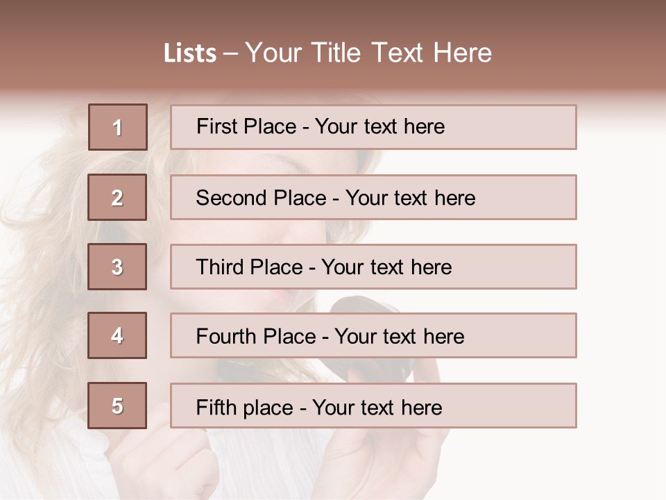 Full Isolated Portrait Of A Beautiful Caucasian Woman Eating Some Sweets PowerPoint Template
