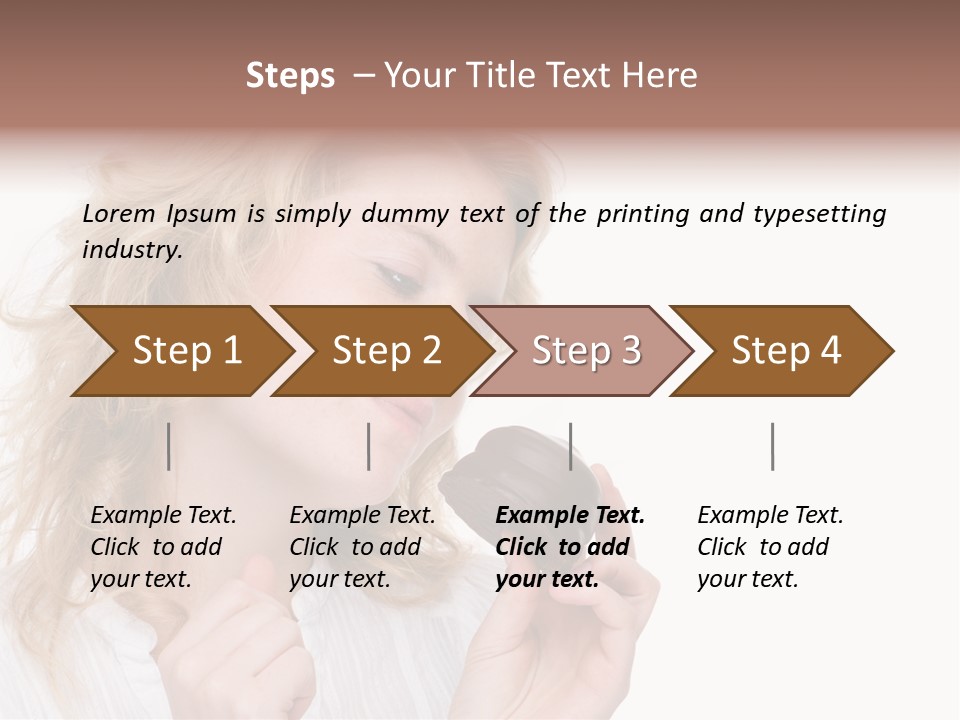 Full Isolated Portrait Of A Beautiful Caucasian Woman Eating Some Sweets PowerPoint Template