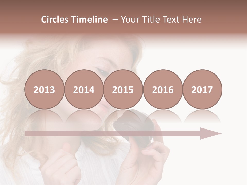 Full Isolated Portrait Of A Beautiful Caucasian Woman Eating Some Sweets PowerPoint Template