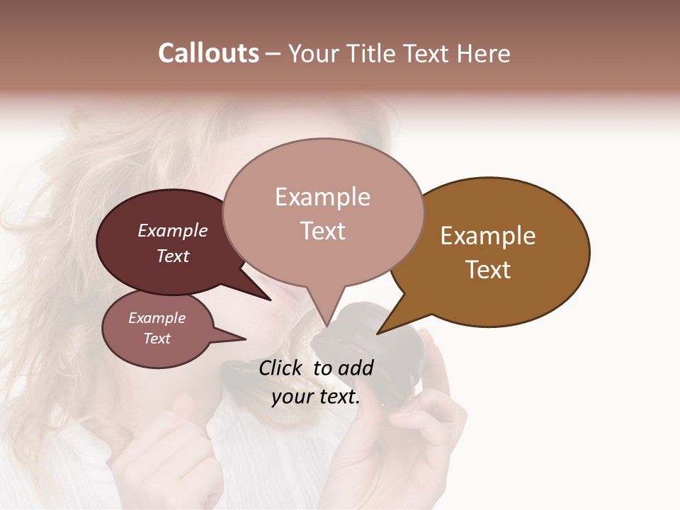 Full Isolated Portrait Of A Beautiful Caucasian Woman Eating Some Sweets PowerPoint Template