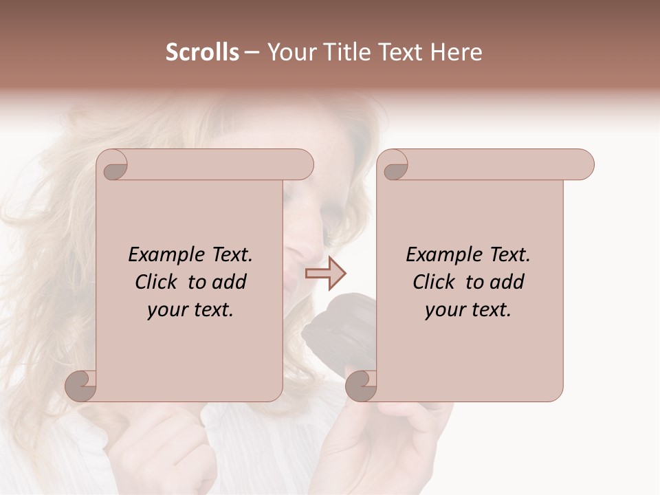 Full Isolated Portrait Of A Beautiful Caucasian Woman Eating Some Sweets PowerPoint Template