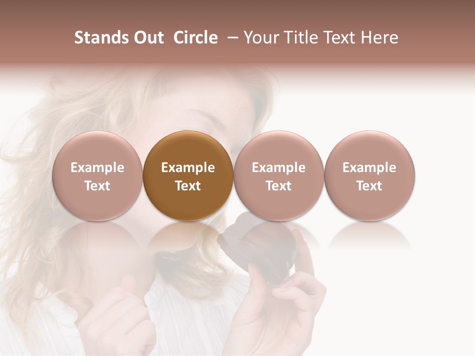 Full Isolated Portrait Of A Beautiful Caucasian Woman Eating Some Sweets PowerPoint Template