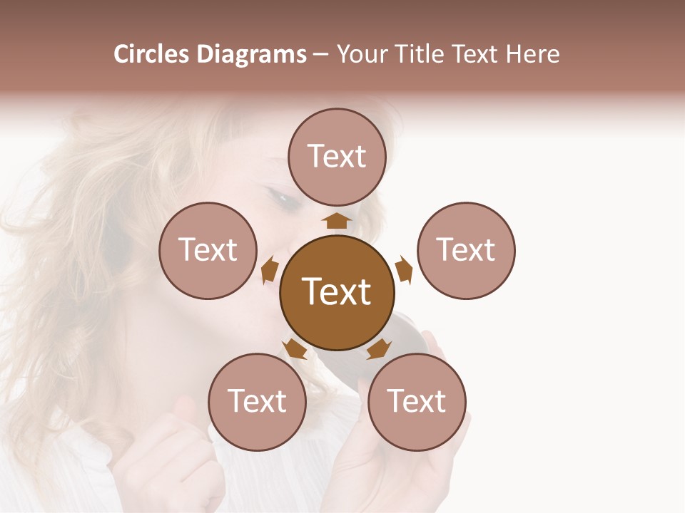 Full Isolated Portrait Of A Beautiful Caucasian Woman Eating Some Sweets PowerPoint Template