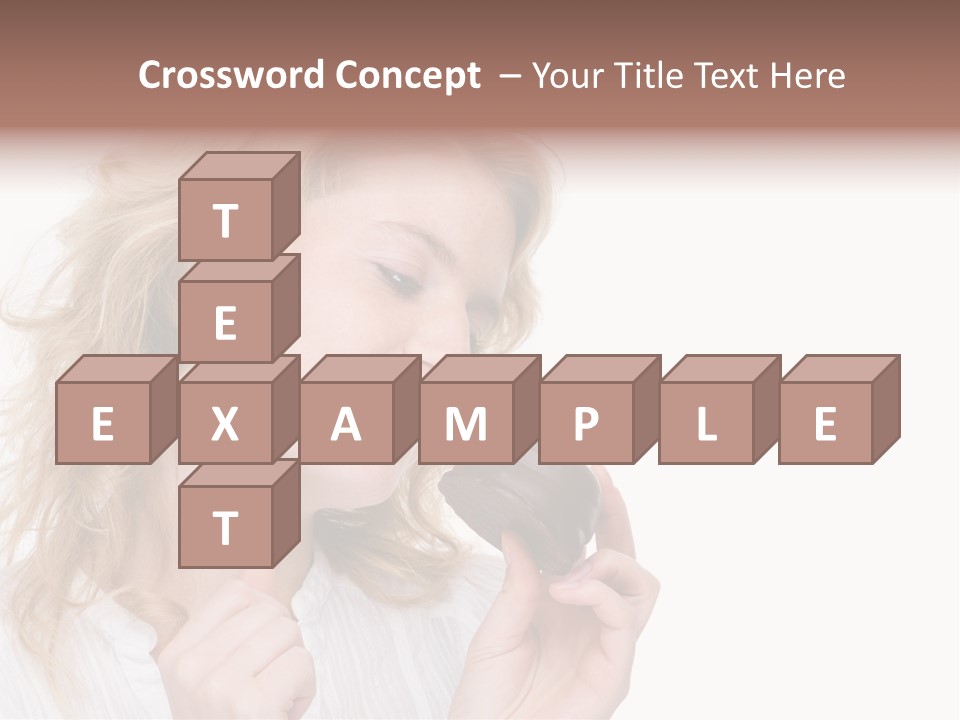 Full Isolated Portrait Of A Beautiful Caucasian Woman Eating Some Sweets PowerPoint Template