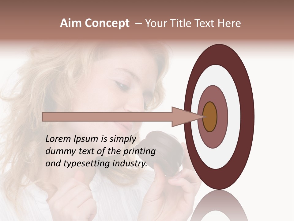 Full Isolated Portrait Of A Beautiful Caucasian Woman Eating Some Sweets PowerPoint Template