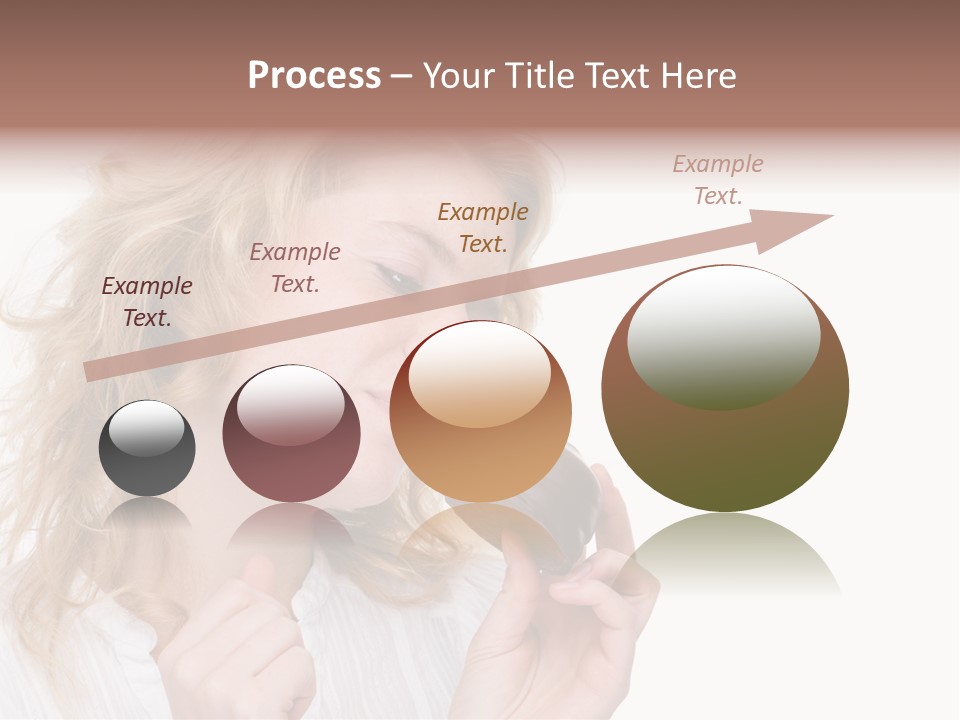 Full Isolated Portrait Of A Beautiful Caucasian Woman Eating Some Sweets PowerPoint Template