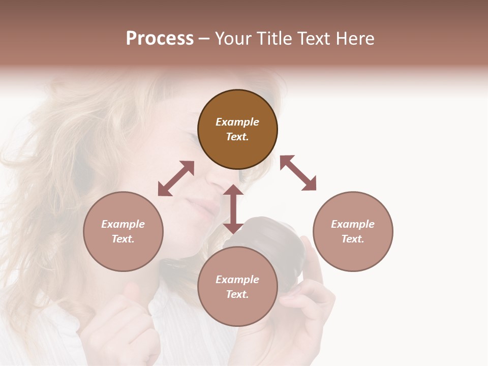 Full Isolated Portrait Of A Beautiful Caucasian Woman Eating Some Sweets PowerPoint Template