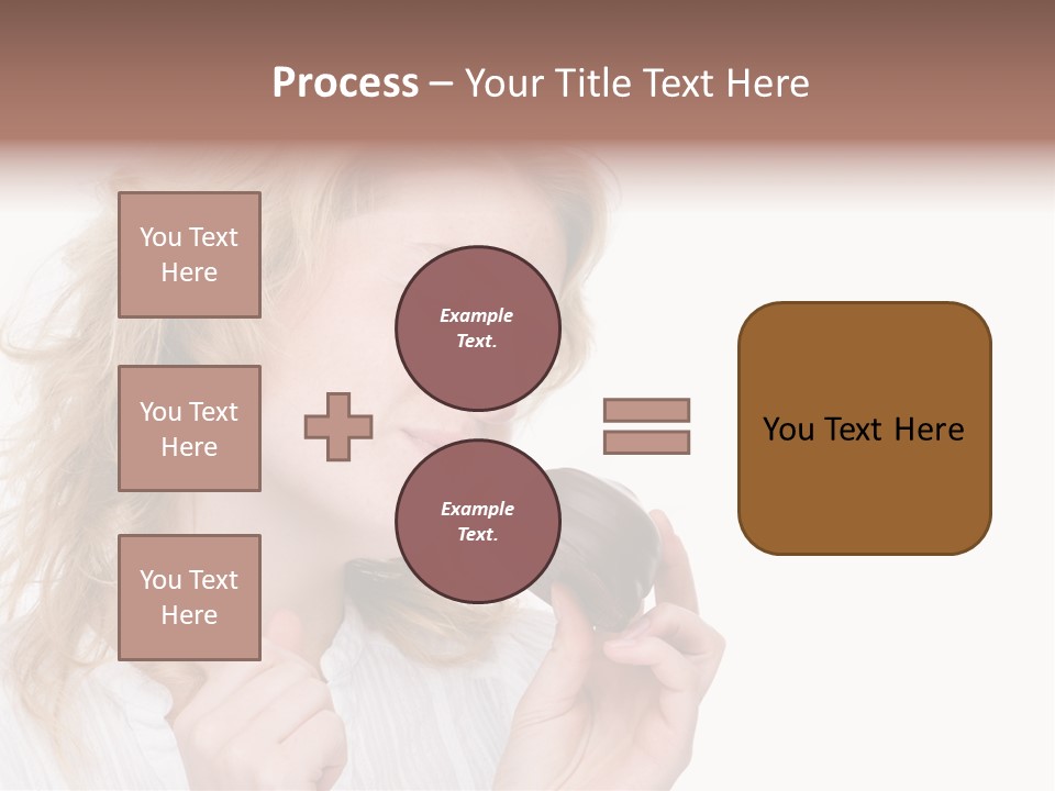 Full Isolated Portrait Of A Beautiful Caucasian Woman Eating Some Sweets PowerPoint Template