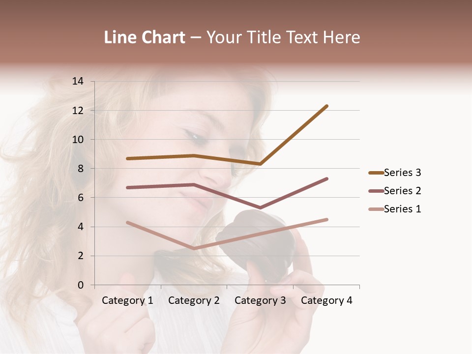 Full Isolated Portrait Of A Beautiful Caucasian Woman Eating Some Sweets PowerPoint Template