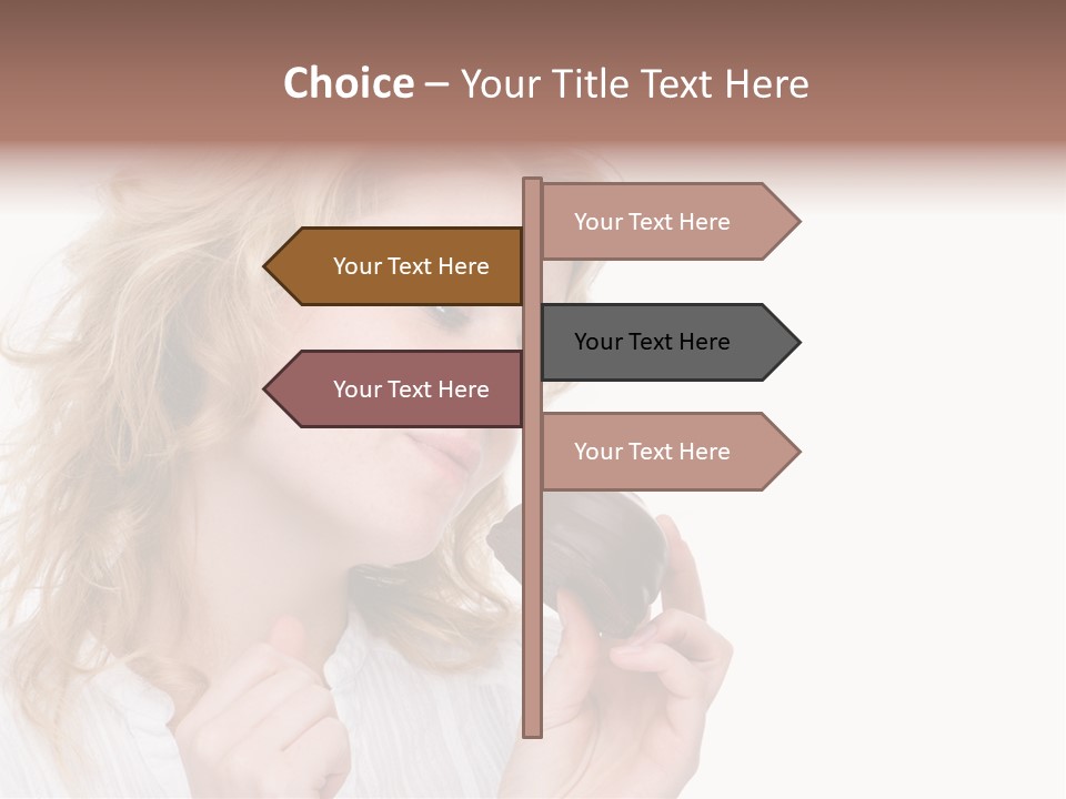 Full Isolated Portrait Of A Beautiful Caucasian Woman Eating Some Sweets PowerPoint Template