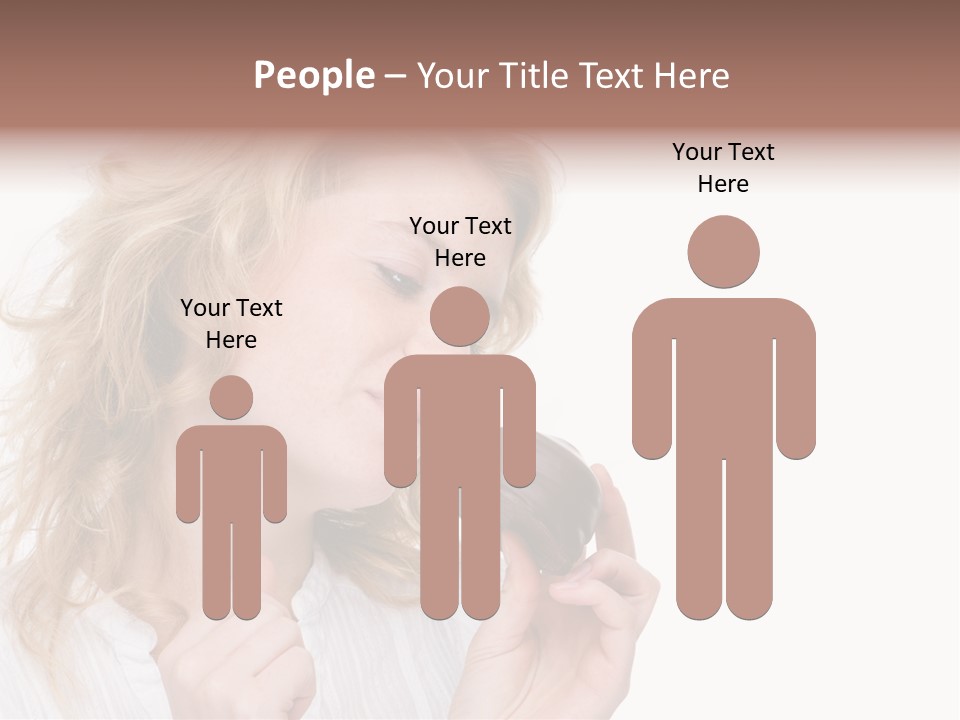 Full Isolated Portrait Of A Beautiful Caucasian Woman Eating Some Sweets PowerPoint Template