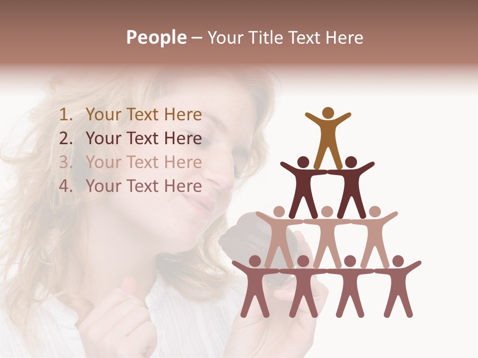 Full Isolated Portrait Of A Beautiful Caucasian Woman Eating Some Sweets PowerPoint Template