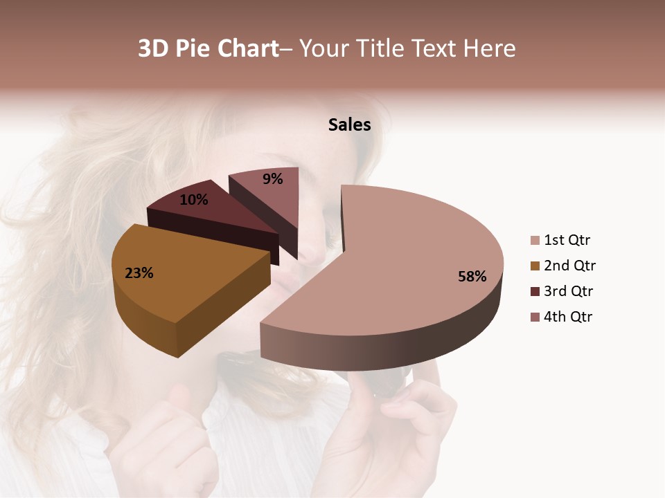 Full Isolated Portrait Of A Beautiful Caucasian Woman Eating Some Sweets PowerPoint Template
