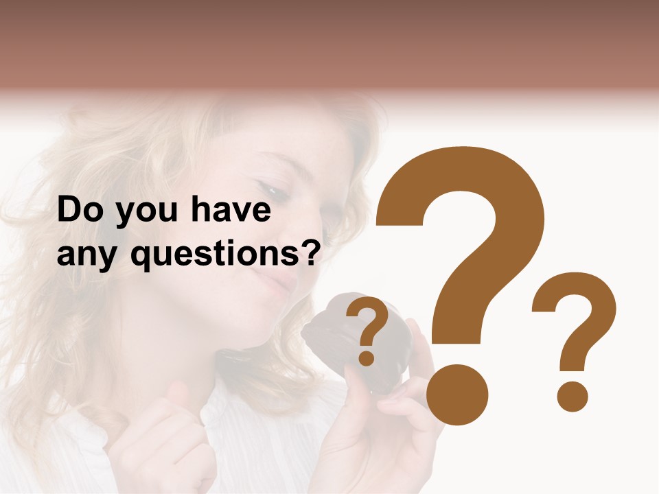 Full Isolated Portrait Of A Beautiful Caucasian Woman Eating Some Sweets PowerPoint Template