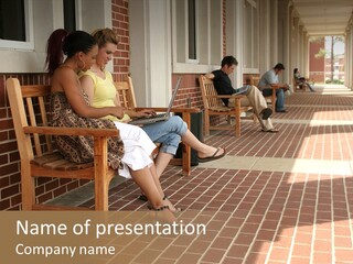 College Students On Campus. PowerPoint Template